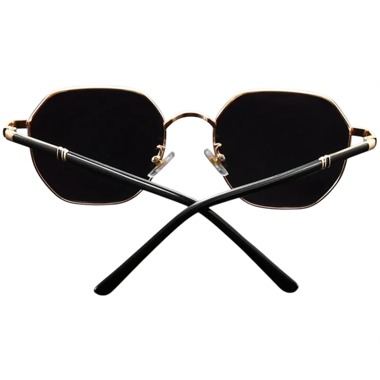 Fahim Hexa Series – Vintage Gold Frame Sunglasses for Men & Women | UV400 Protection | Hexagonal Shape | Retro Classic Look