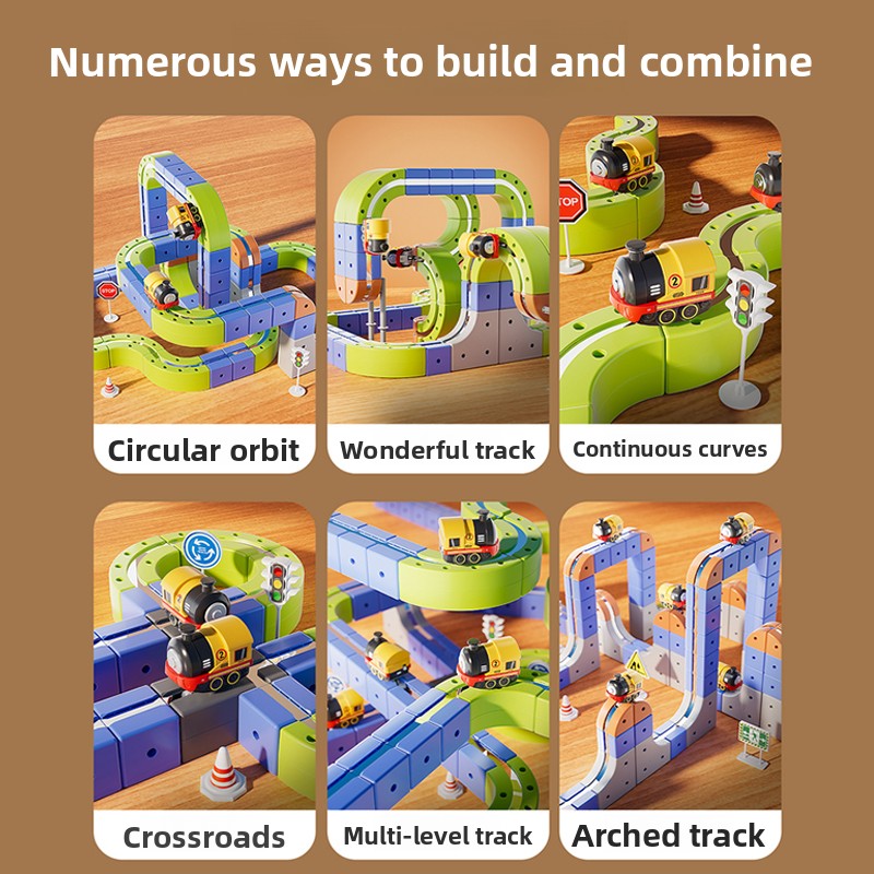 Kids Magnetic Assembly Toy Train Set