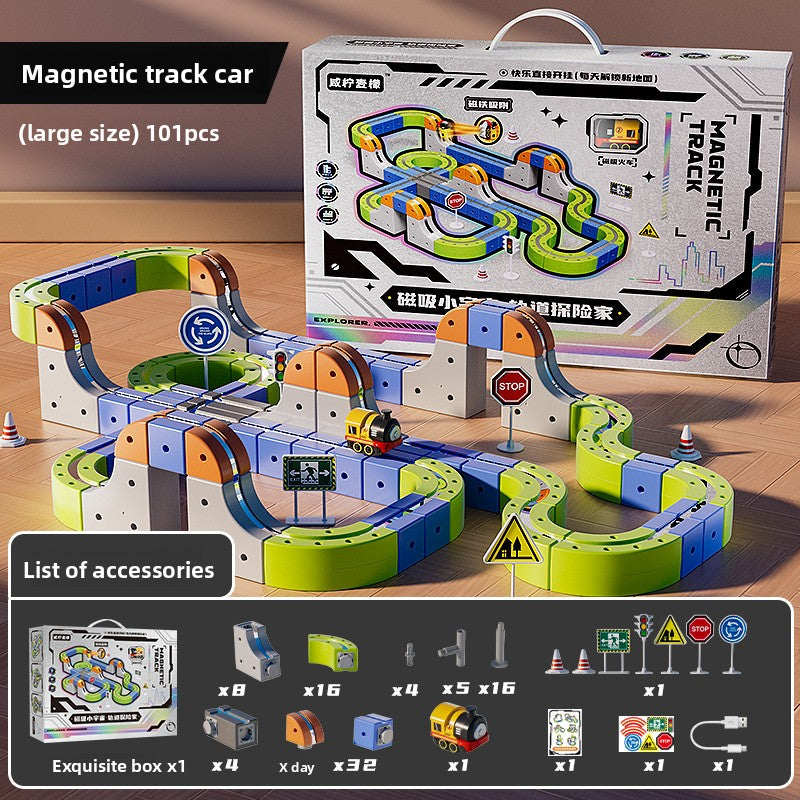 Kids Magnetic Assembly Toy Train Set